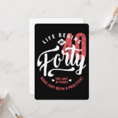 Het leven begint op 40 | 40e verjaardag kaart (Voorkant / Achterkant in situ)