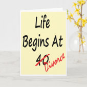 Het leven begint op 40 - Echtscheidingskaart Kaart (Gele Bloem)