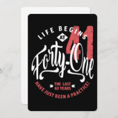 Het leven begint op 41 | 41e verjaardag kaart (Voorkant / Achterkant)