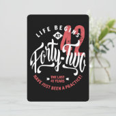 Het leven begint op 42 | 42e verjaardag kaart (Staand voorkant)