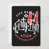 Het leven begint op 44 | 44e verjaardag kaart (Voorkant)