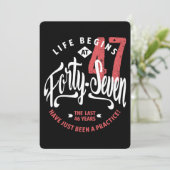 Het leven begint op 47 | 47e verjaardag kaart (Staand voorkant)