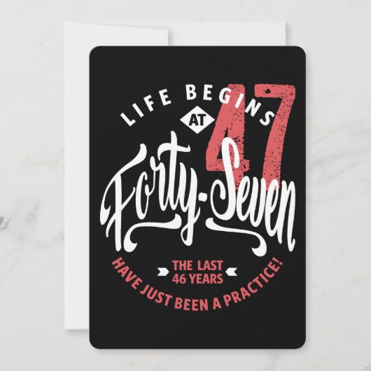 Het leven begint op 47 | 47e verjaardag kaart (Voorkant)