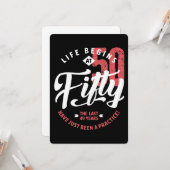 Het leven begint op 50 | 50e verjaardag kaart (Voorkant / Achterkant in situ)