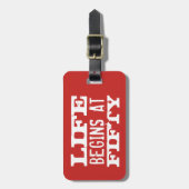 Het leven begint op 50 grappige 50ste verjaardag b bagagelabel (Voorkant verticaal)