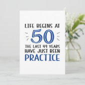 Het leven begint op 50 uur bedankkaart (Staand voorkant)