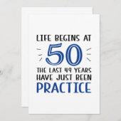 Het leven begint op 50 uur bedankkaart (Voorkant / Achterkant)