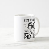 Het leven begint op 50 uur koffiemok (Voorkant rechts)