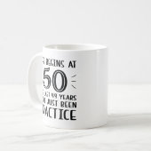 Het leven begint op 50 uur koffiemok (Voorkant links)