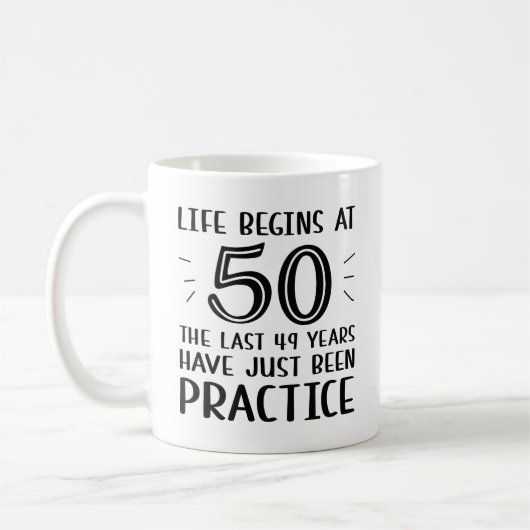 Het leven begint op 50 uur koffiemok (Links)