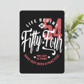 Het leven begint op 54 | 54e verjaardag kaart (Staand voorkant)