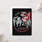 Het leven begint op 54 | 54e verjaardag kaart (Voorkant / Achterkant in situ)