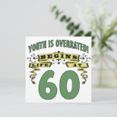Het leven begint op 60e verjaardag kaart (Staand voorkant)
