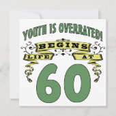 Het leven begint op 60e verjaardag kaart (Voorkant)