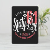 Het leven begint op 61 | 61e verjaardag kaart (Staand voorkant)