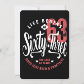 Het leven begint op 63 | 63e verjaardag kaart (Voorkant)