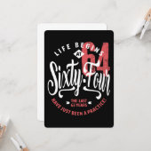 Het leven begint op 64 | 64e verjaardag kaart (Voorkant / Achterkant in situ)