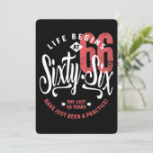 Het leven begint op 66 | 66e verjaardag kaart (Staand voorkant)