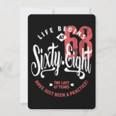 Het leven begint op 68 uur | 68e verjaardag kaart (Voorkant)