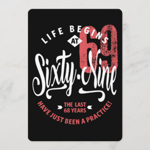 Het leven begint op 69   69e verjaardag kaart
