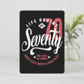 Het leven begint op 70 | 70e verjaardag kaart (Staand voorkant)