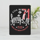 Het leven begint op 71 | 71e verjaardag kaart (Staand voorkant)