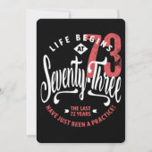 Het leven begint op 73 | 73e verjaardag kaart (Voorkant)