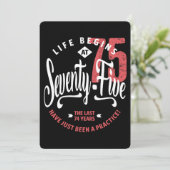 Het leven begint op 75 | 75e verjaardag kaart (Staand voorkant)