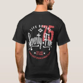 Het leven begint op 75 | 75e verjaardag t-shirt (Achterkant)