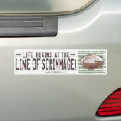 Het leven begint op de rij van de schittering! Bum Bumpersticker (Op auto)