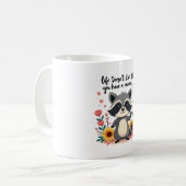 het leven begint pas als je een wasbeer 'Mok Koffiemok (Voorkant links)