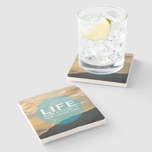 Het leven begint stenen onderzetter (Zijkant)