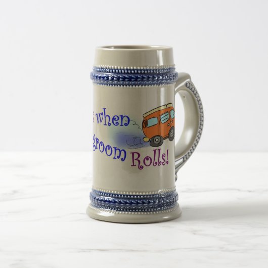 Het leven begint te lopen wanneer uw rv-levenskame bierpul (Voorkant rechts)