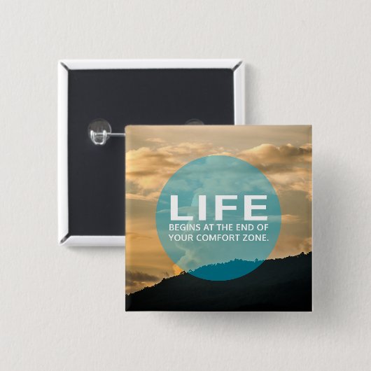 Het leven begint vierkante button 5,1 cm (Voorkant /achterkant)