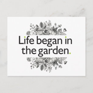 Het leven begon in de tuin briefkaart