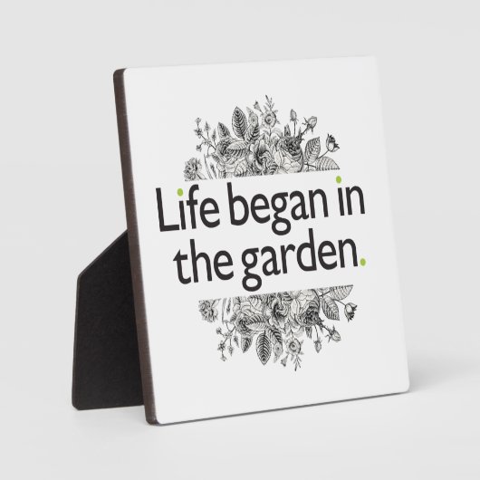 Het leven begon in de tuin fotoplaat (Voorkant)