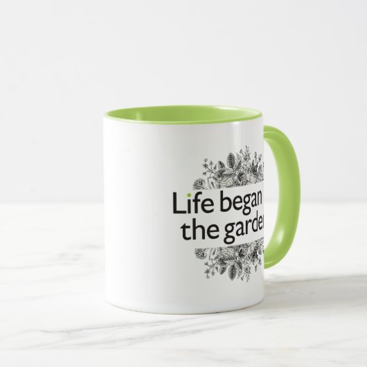 Het leven begon in de tuin mok (Voorkant rechts)