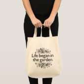 Het leven begon in de tuin tote bag (Voorkant (product))