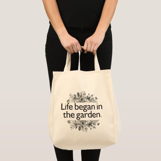 Het leven begon in de tuin tote bag (Voorkant (product))