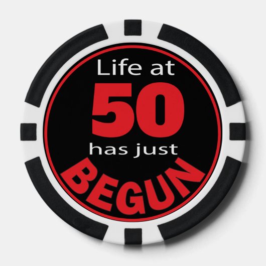 Het leven begon net op 50 - 00ste verjaardag pokerchips (Voorkant)