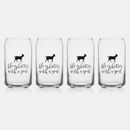 Het leven beter met geitenblik glas set