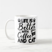 Het leven beter met koffie en kat, kattenliefhebbe koffiemok (Links)