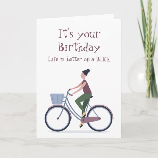 Het leven beter op een Bike Birthday Greeting Kaart (Voorkant)