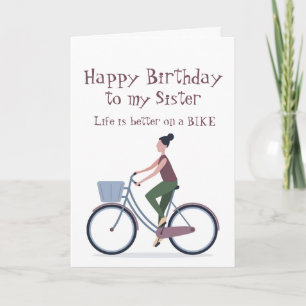 Het leven beter op een Bike Zuster Birthday Kaart