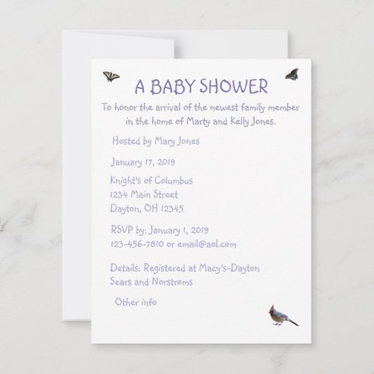 Het leven: Binnenkort bij ons thuis komen, baby sh Kaart (Achterkant)