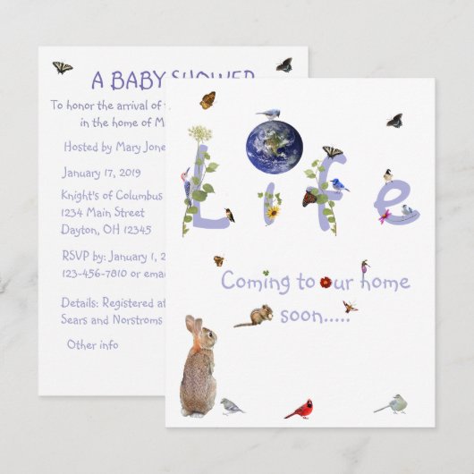 Het leven: Binnenkort bij ons thuis komen, baby sh Kaart (Voorkant / Achterkant)