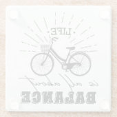 Het leven draait allemaal om evenwicht glazen onderzetter (Achterkant)