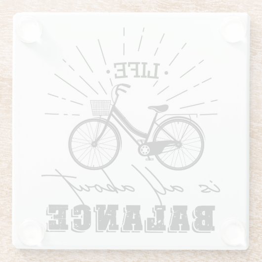 Het leven draait allemaal om evenwicht glazen onderzetter (Achterkant)