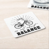 Het leven draait allemaal om evenwicht kartonnen onderzetters (Schuin)
