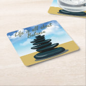 Het leven draait allemaal om evenwicht kartonnen onderzetters (Schuin)